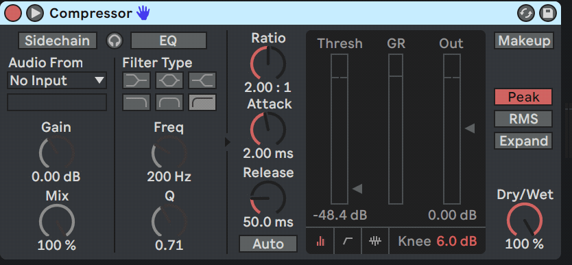 Ableton Compressor Eq Sidachain Listen On