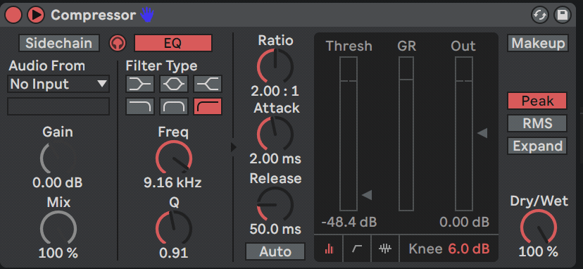 Ableton Compressor Sidechain Listen Off