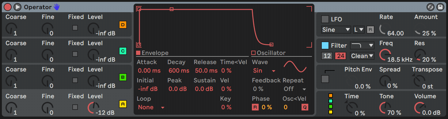 ოპერატორის LFO ს ჩართვა